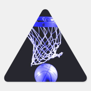 Pegatina Triangular pelota de baloncesto azul
