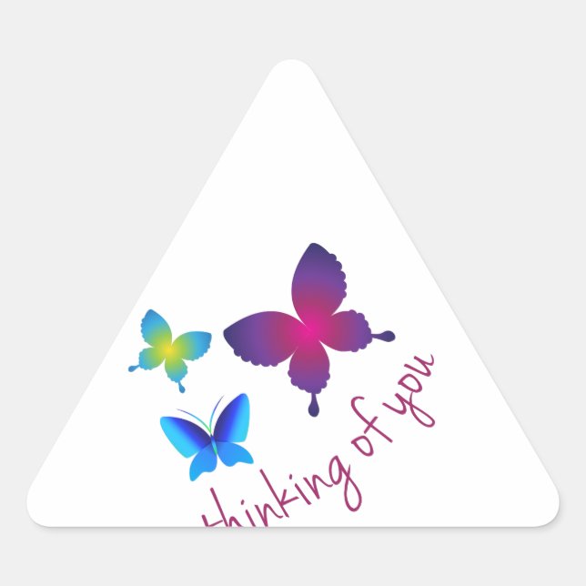Pegatina Triangular Pensando En Ti (Anverso)