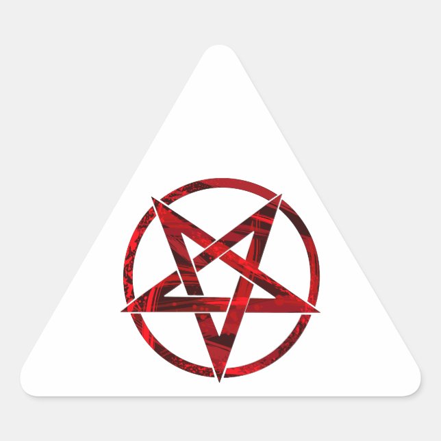 Pegatina Triangular Pentagram del diablo Rojo (Anverso)