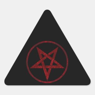 Pegatina Triangular Pentagram del diablo Rojo
