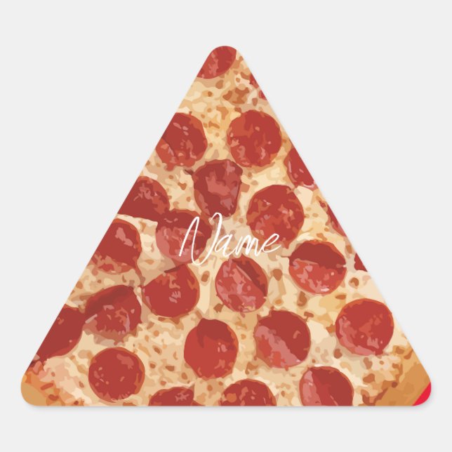 Pegatina Triangular Pepperoni Pizza Thunder_Cove (Anverso)