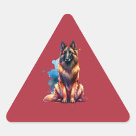 Pegatina Triangular Perro de Laekenois de Bélgica