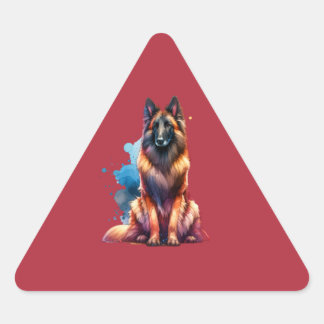 Pegatina Triangular Perro de Laekenois de Bélgica