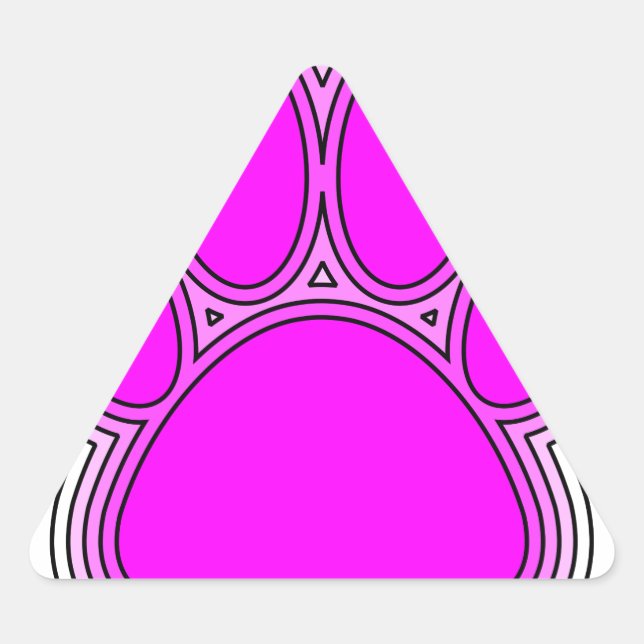 Pegatina Triangular Perro Paw En Rosa Con Salidas (Anverso)