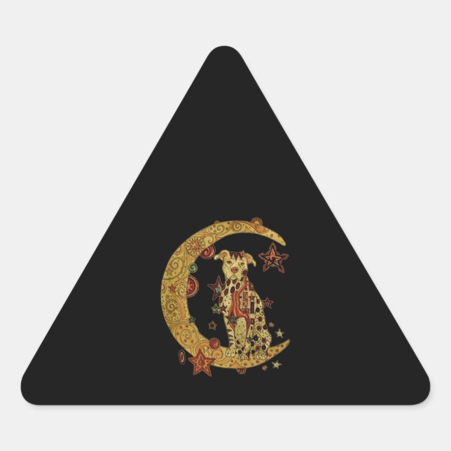 Pegatina Triangular Perro Pitbull (Anverso)