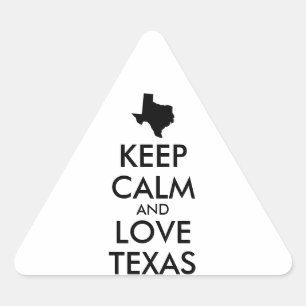 Pegatina Triangular Personalizable MANTENER CALMA Y AMAR A TEXAS