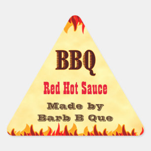 Pegatina Triangular Personalizado de las llamas rojas Salsa caliente d