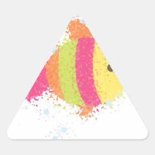 Pegatina Triangular Personalizado de peces de cuta