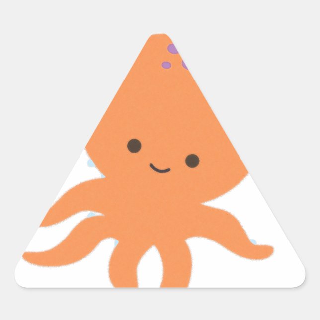 Pegatina Triangular Personalizado de pulpo cutáneo (Anverso)