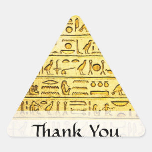 Pegatina Triangular Personalizado "Gracias" Jeroglíficos Egipcios Amar