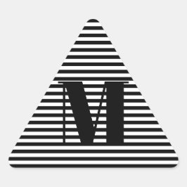 Pegatina Triangular Personalizar monograma franjas blancas iniciales