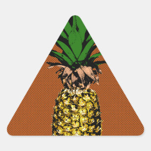 Pegatina Triangular Pineapple Newsprint