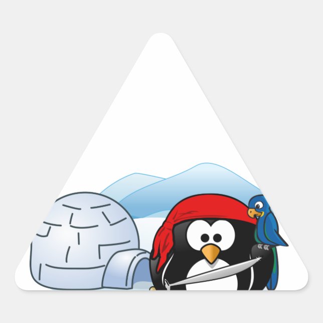 Pegatina Triangular Pingüino de Pitate Antártico (Anverso)
