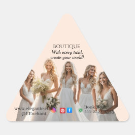 Pegatina Triangular Pink Bridal Bliss Celebrate Love Happiness Wedding