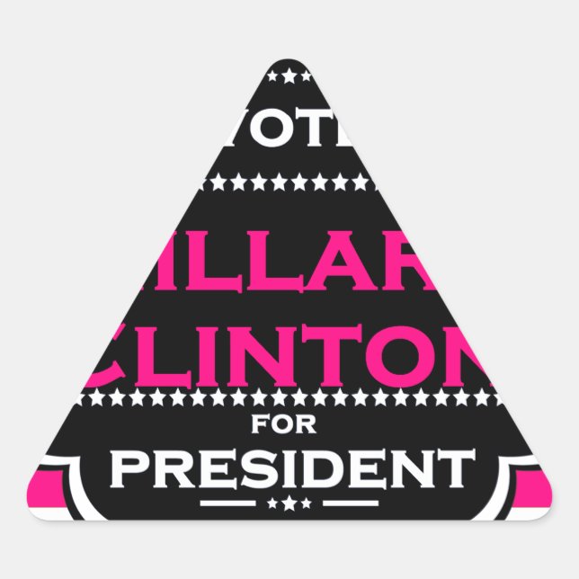 Pegatina Triangular pink hillary clinton (Anverso)