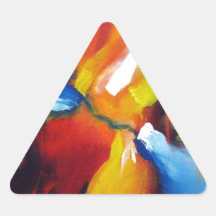 Pegatina Triangular Pintura abstracta de expresionismo