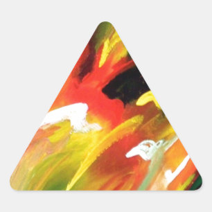 Pegatina Triangular Pintura abstracta de expresionismo