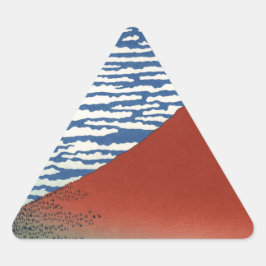 Pegatina Triangular Pintura de Japón del volcán Fuji