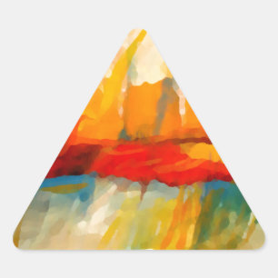 Pegatina Triangular Pintura expresionista abstracta moderna