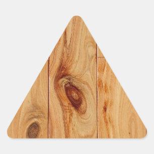 Pegatina Triangular Piso de madera ligero nudoso del grano