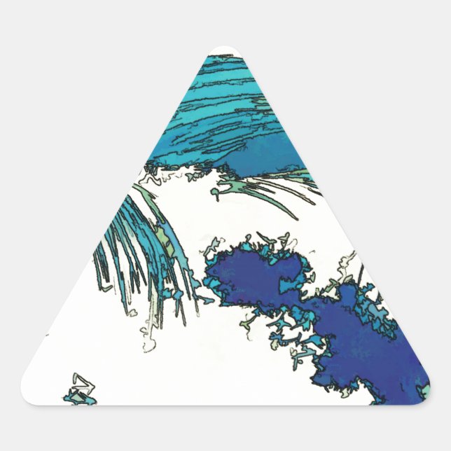 Pegatina Triangular PixDezines konen uehara olas oceánicas, 上 原 (Anverso)