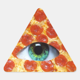 Pegatina Triangular Pizza Illuminati