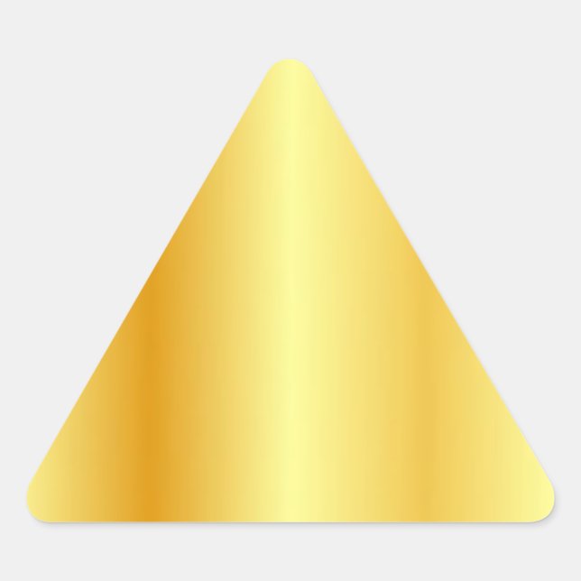 Pegatina Triangular Plantilla de Faux Gold Blank Elegante Personalizad (Anverso)