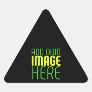PEGATINA TRIANGULAR PLANTILLA DE TEXTO DE IMAGEN NEGRA SENCILLA EDITAB