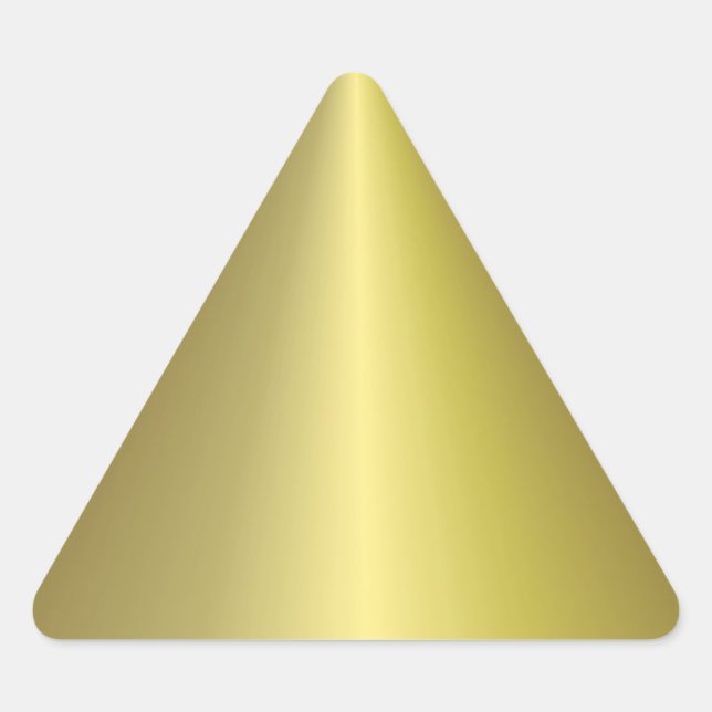 Pegatina Triangular Plantilla en blanco personalizada Faux Gold Elegan (Anverso)
