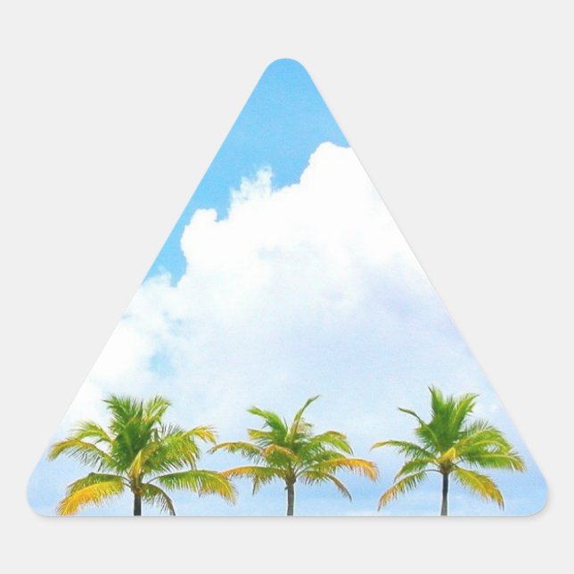Pegatina Triangular Plantilla en blanco Personalizado de nubes azul ci (Anverso)