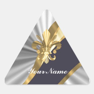 Pegatina Triangular Plata y oro Fleur dy Lys