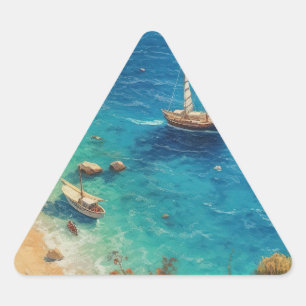 Pegatina Triangular Playa de Grecia