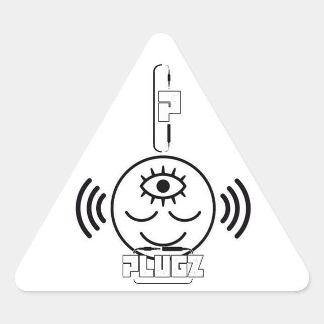 Pegatina Triangular Plugz Sticker (Anverso)