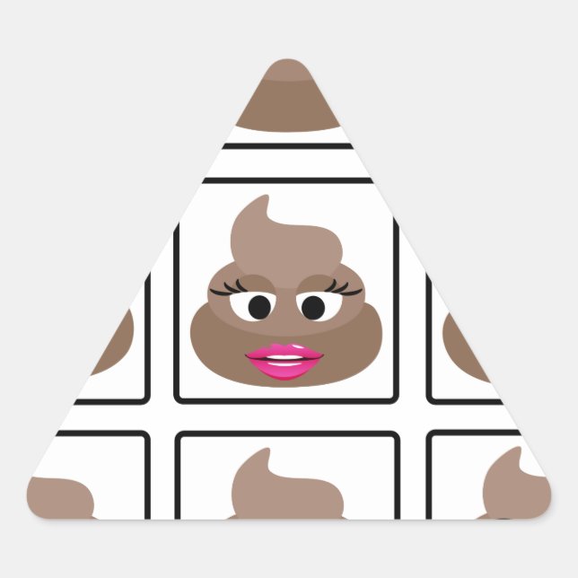 Pegatina Triangular Poop Many Faces (Anverso)