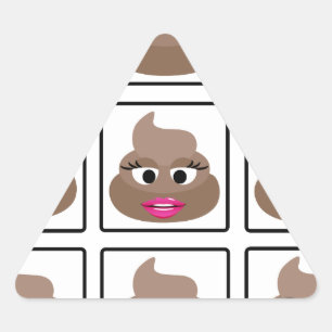 Pegatina Triangular Poop Many Faces