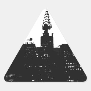 Pegatina Triangular Pop Art New York Silhouette