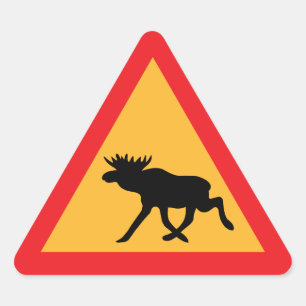 Pegatina Triangular Precaución Moose Rótulo de tráfico sueco