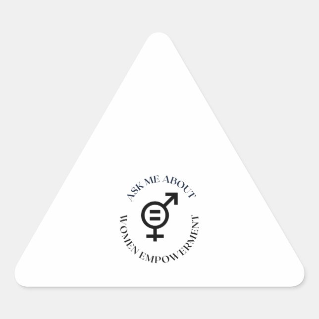 Pegatina Triangular pregúntame sobre el empoderamiento de las mujeres (Anverso)