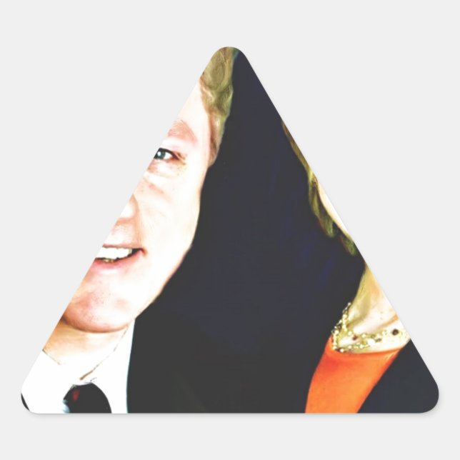 Pegatina Triangular Presidente Bill Clinton y Presidente Hillary Clint (Anverso)