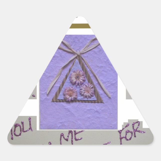 Pegatina Triangular Profesor, me enseñas a esperar lo mejor del arte (Anverso)