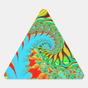 Pegatina Triangular Psicodelia Swirl Art Fractal