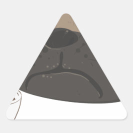 Pegatina Triangular Pug y café