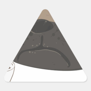 Pegatina Triangular Pug y café