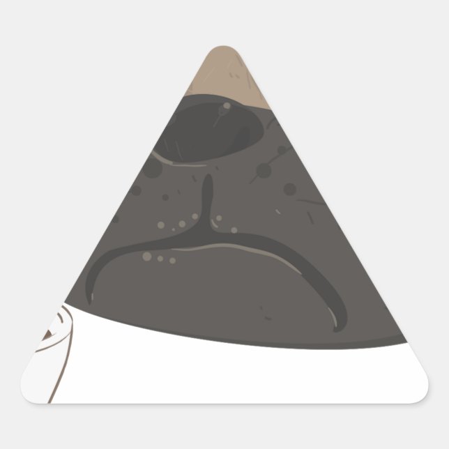 Pegatina Triangular Pug y café (Anverso)