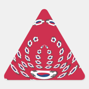 Pegatina Triangular Puntos de la Bandera de Corea del Sur: Un Toque Fl