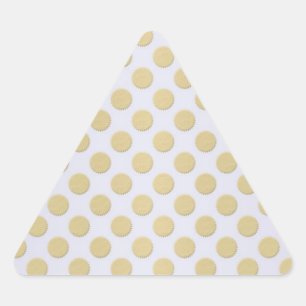 Pegatina Triangular Puntos de oro y blanco