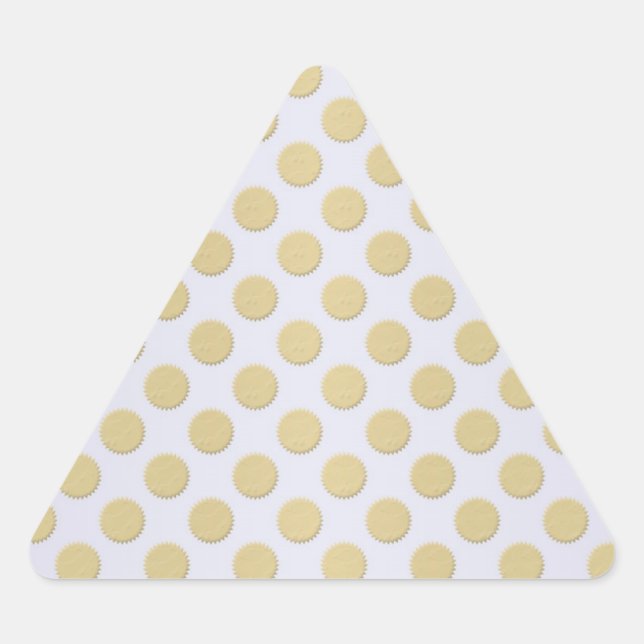 Pegatina Triangular Puntos de oro y blanco (Anverso)