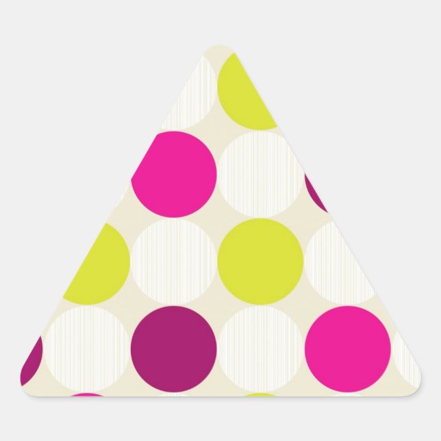Pegatina Triangular Puntos de Polka (Anverso)