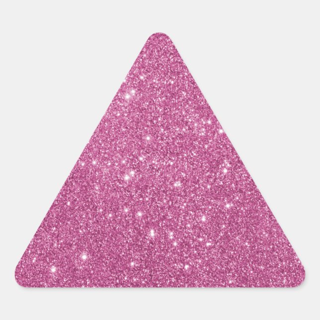 Pegatina Triangular Purpurina Girly Hot Pink (Anverso)