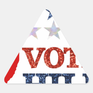 Pegatina Triangular purpurina vote hillary